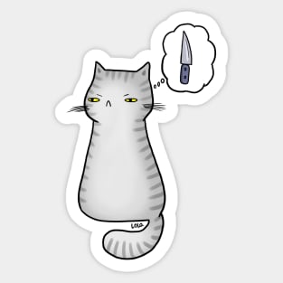 Cat Knife Sticker